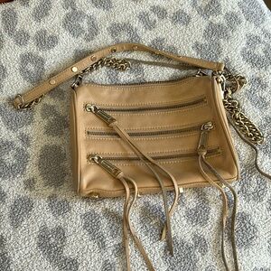 Rebecca Minkoff mini nude crossbody with chain strap